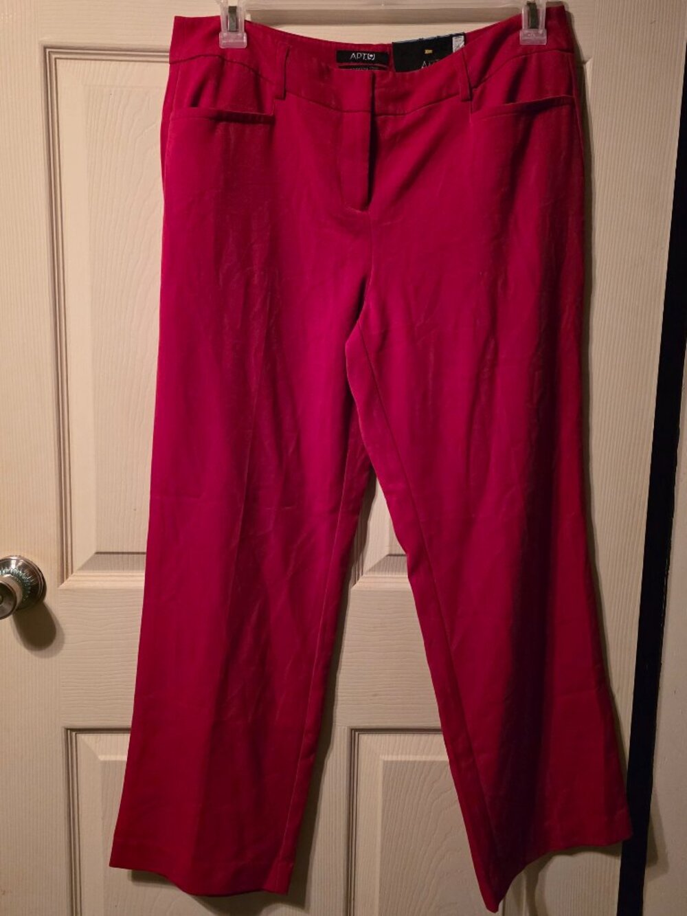 Apt. 9 Women's Red Straight-Leg Slacks Size-14P